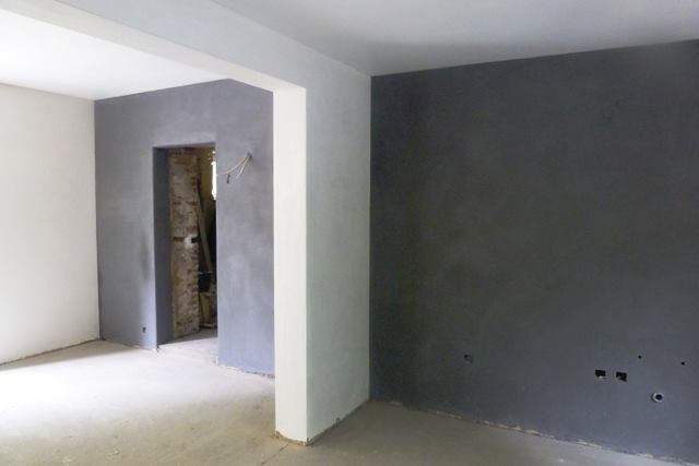 Enduit à l'argile — finition gris ardoise